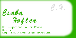 csaba hofler business card