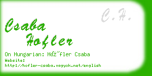 csaba hofler business card